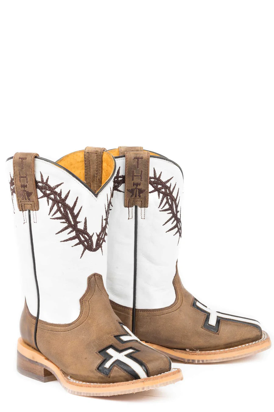 Tin Haul Kid s Crosses Boot With John 3 16 Sole Nate s Western Wear