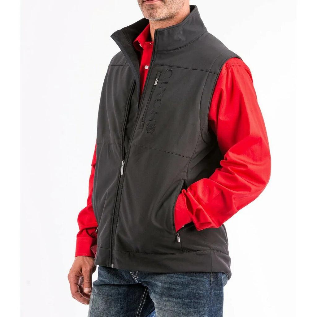 Cinch Men's Black Concealed Carry Solid Bonded Vest - Nate's Western Wear