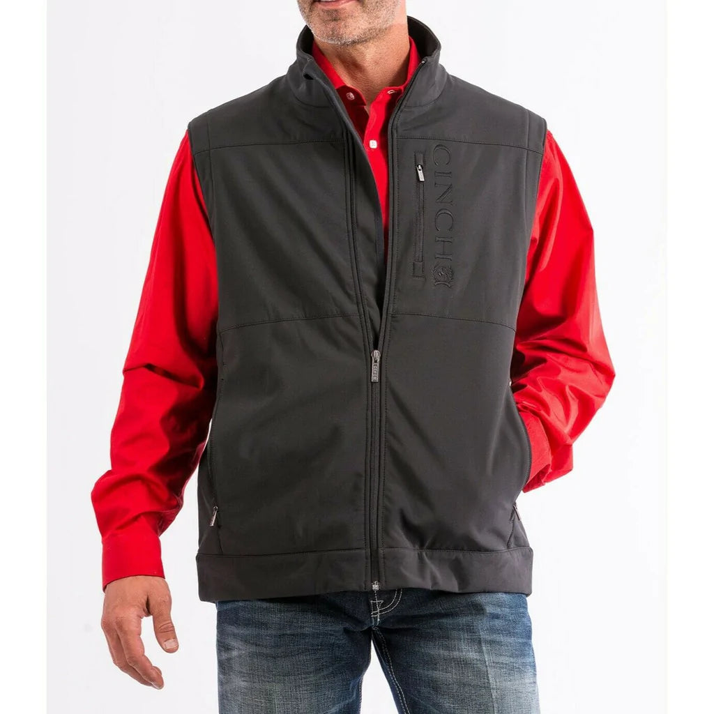 Cinch Men's Black Concealed Carry Solid Bonded Vest - Nate's Western Wear