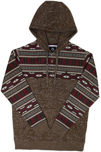 Hooey Men's - "Jimmy" -Brown Hoody with Multi Color Pattern - Nate's Western Wear