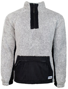Hooey Men's Grey Fleece Pullover with Black Collar and Pocket - Nate's Western Wear