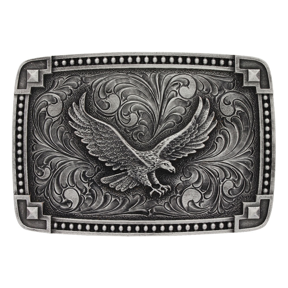 Montana Silversmiths Classic Antiqued Tied at the Corners Attitude Buckle with Soaring Eagle