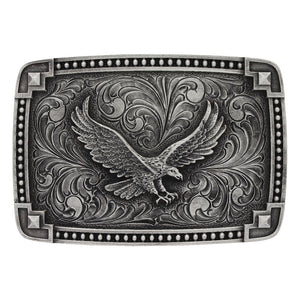 Montana Silversmiths Classic Antiqued Tied at the Corners Attitude Buckle with Soaring Eagle