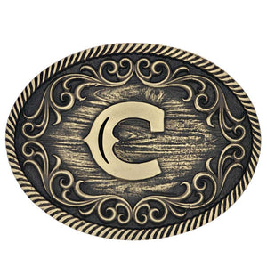 Montana Silversmiths Filigree Initial Attitude Belt Buckle