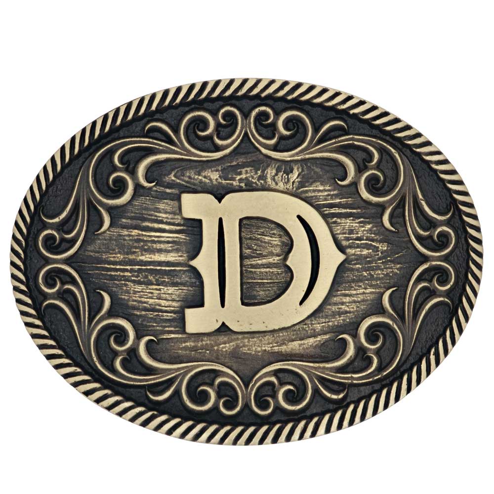 Montana Silversmiths Filigree Initial Attitude Belt Buckle