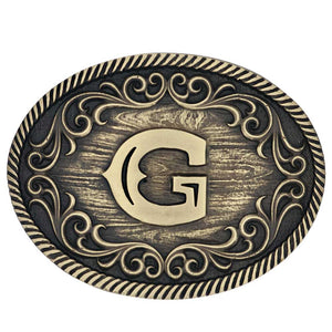 Montana Silversmiths Filigree Initial Attitude Belt Buckle