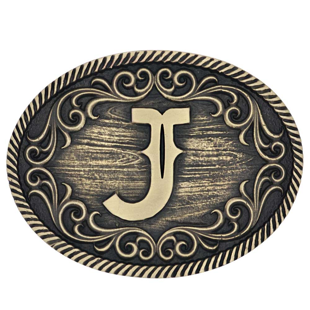 Montana Silversmiths Filigree Initial Attitude Belt Buckle
