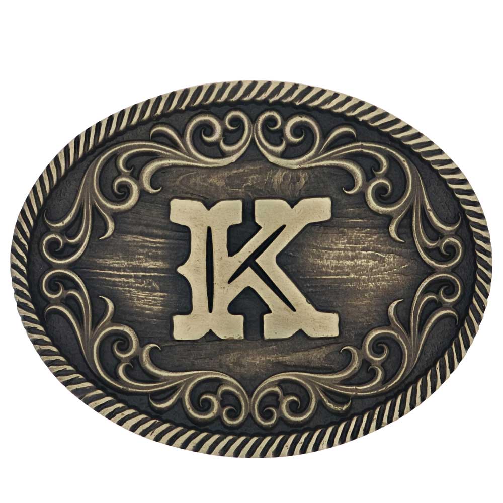 Montana Silversmiths Filigree Initial Attitude Belt Buckle