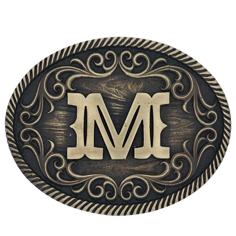 Montana Silversmiths Filigree Initial Attitude Belt Buckle