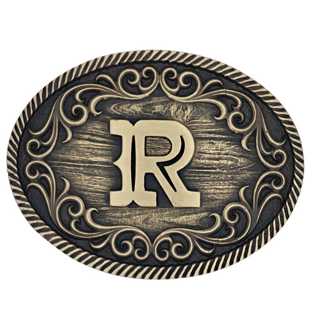 Montana Silversmiths Filigree Initial Attitude Belt Buckle
