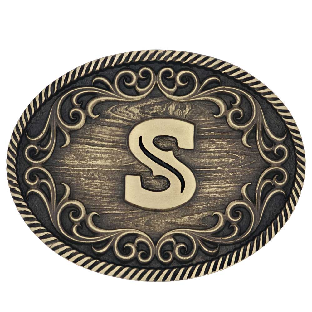 Montana Silversmiths Filigree Initial Attitude Belt Buckle