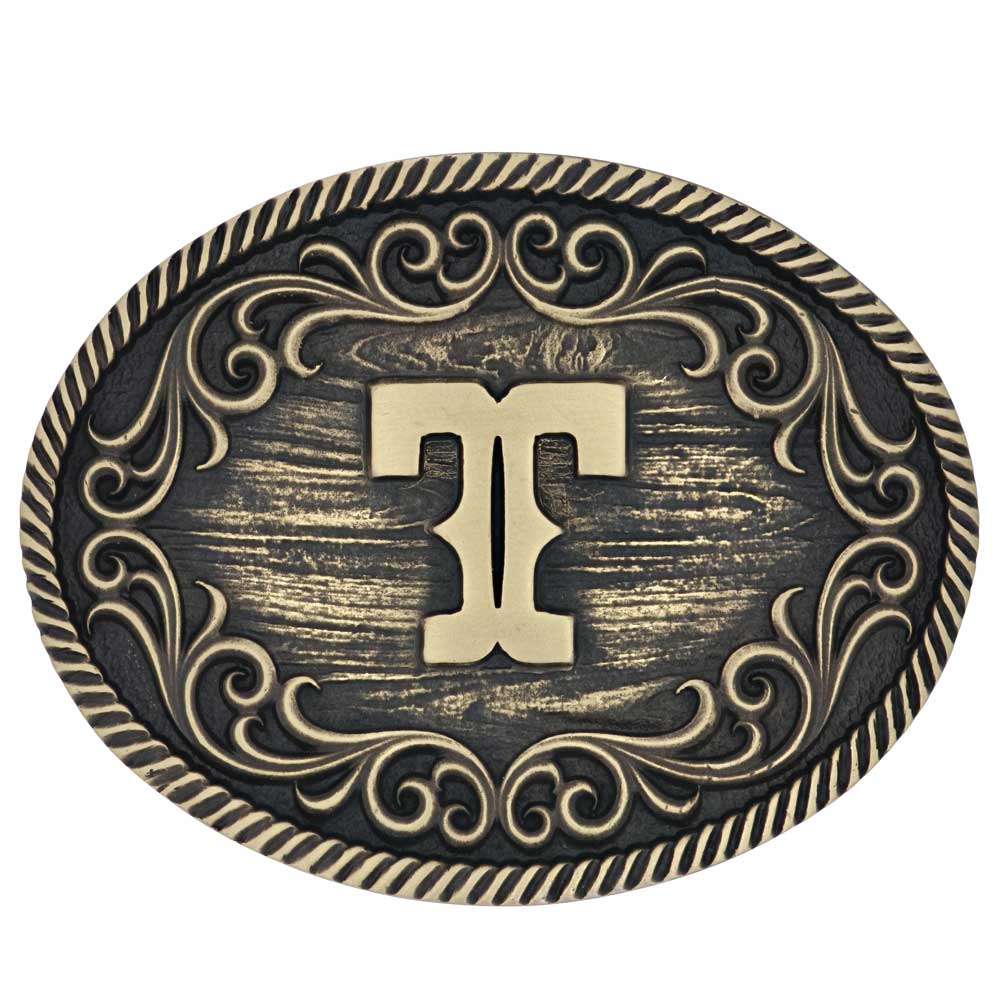 Montana Silversmiths Filigree Initial Attitude Belt Buckle
