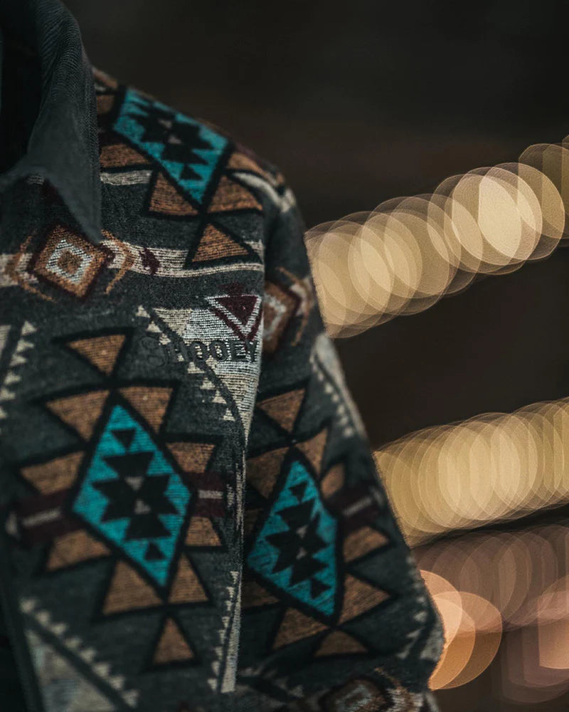 Hooey Presidio Bomber Jacket Tan/Brown Aztec Pattern - Nate's Western Wear