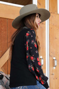 Cruel Women's Thermal Waffle Knit Top - Black - Nate's Western Wear