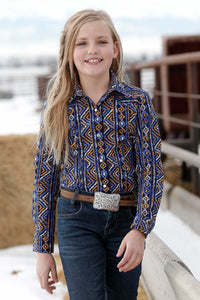 Cruel Girls Southwestern Print Long Sleeve Snap Western Shirt - CTW8040003 - Nate's Western Wear