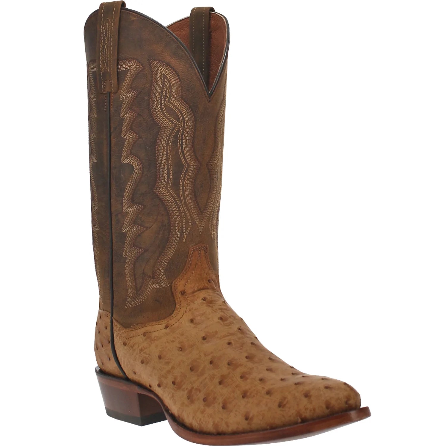 DAN POST GEHRIG FULL QUILL OSTRICH BOOT - SADDLE - Nate's Western Wear