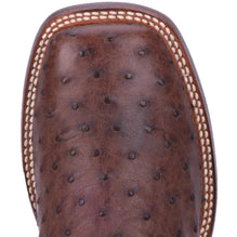 DAN POST ALAMOSA FULL QUILL OSTRICH BOOT - CHOCOLATE - Nate's Western Wear