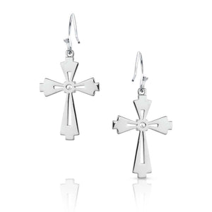 Montana Silversmiths Extended Faith Cross Earrings