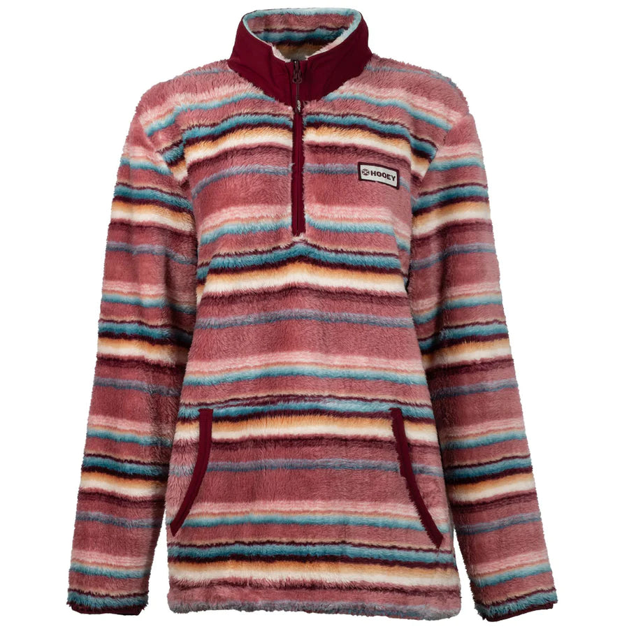 HOOEY YOUTH "GIRLS FLEECE PULLOVER" PINK/STRIPE - HFP006PKST-Y - Nate's Western Wear