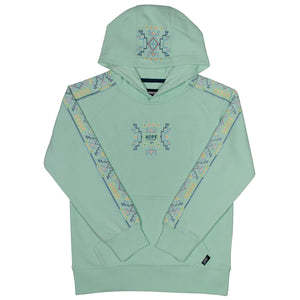 YOUTH "ROPE LIKE A GIRL" MINT W/MULTI COLOR PATTERN HOODY - HH1207GR-Y - Nate's Western Wear