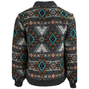 Hooey Presidio Bomber Jacket Tan/Brown Aztec Pattern - Nate's Western Wear