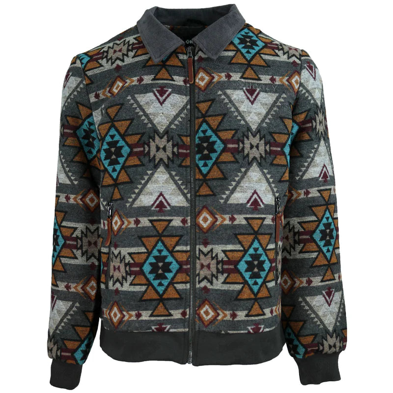 Hooey Presidio Bomber Jacket Tan/Brown Aztec Pattern - Nate's Western Wear
