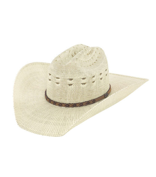 Justin Boot Men’s Bent Rail Blaine Cattleman Ivory Bangora Straw Hat, JS4456BLNE - Nate's Western Wear