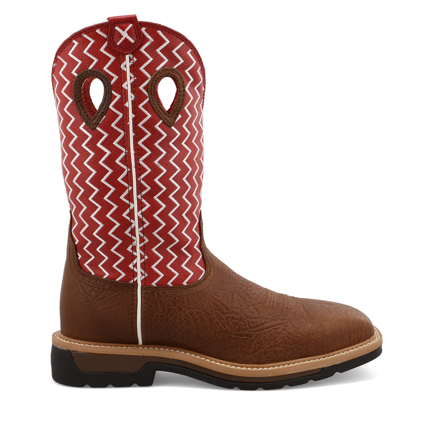 Twisted X Men's 12" Western Work Boot - Distressed Saddle Shoulder & Cherry - Nate's Western Wear