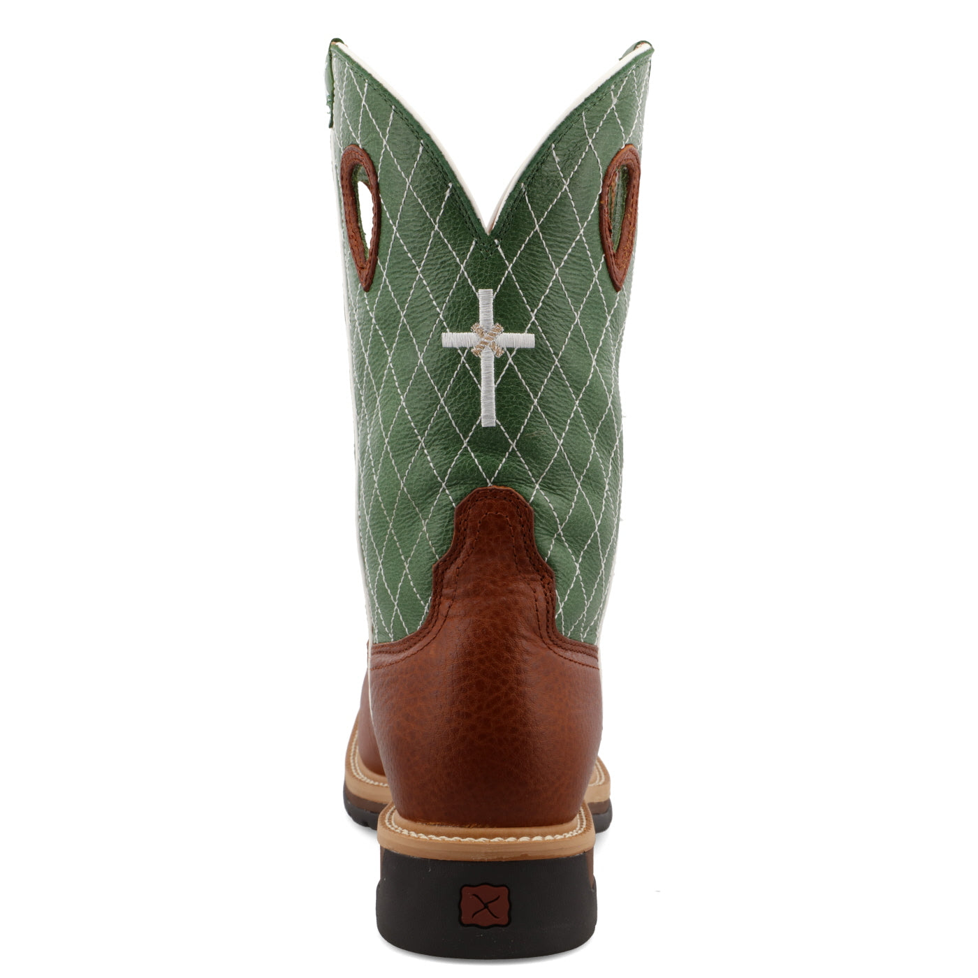 Twisted X Men's 12" Western Work Boot - Cognac Glazed Pebble & Lime - Nate's Western Wear