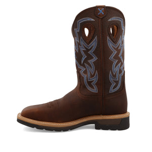 Twisted X Men's 12" Western Work Boot - Brown Pebble & Brown Pebble - Nate's Western Wear