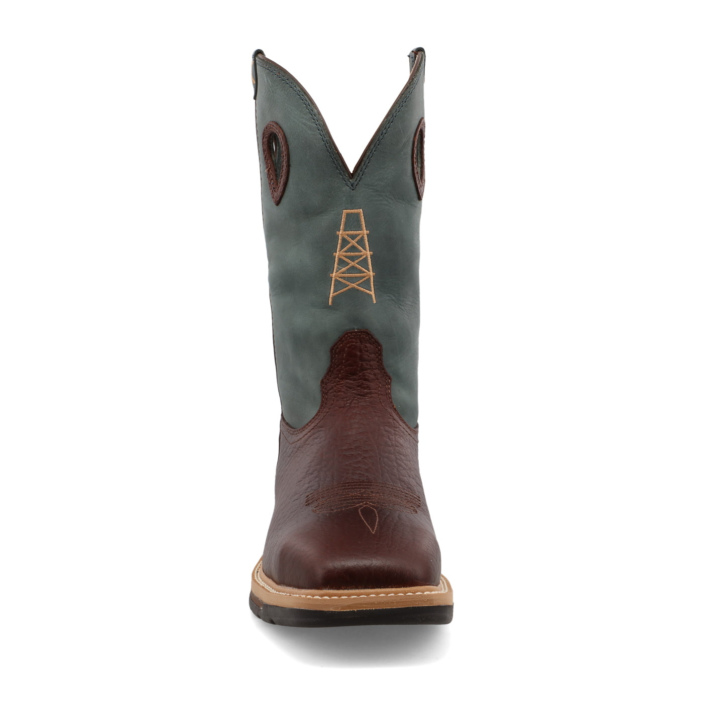 Twisted X Men's 12" Western Work Boot - Oiled Cognac & Blue - Nate's Western Wear