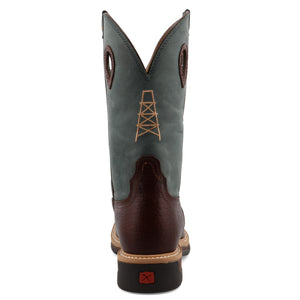 Twisted X Men's 12" Western Work Boot - Oiled Cognac & Blue - Nate's Western Wear