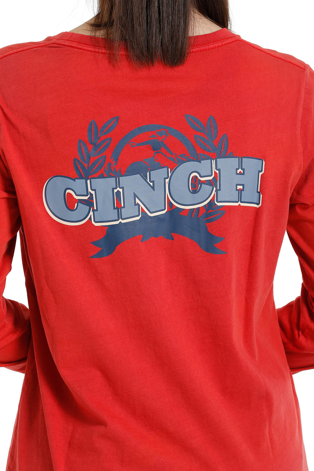 Cinch Women's Graphic Logo Long Sleeve Tee Shirt - Red - Nate's Western Wear