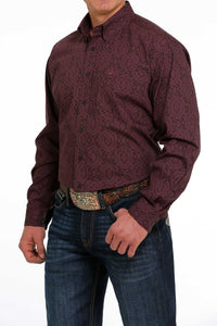 CINCH MEN'S CLASSIC L/S PRINT SHIRT - BROWN - Nate's Western Wear