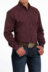 CINCH MEN'S CLASSIC L/S PRINT SHIRT - BROWN - Nate's Western Wear