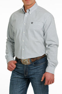 CINCH Men's Classic Fit Long Sleeve Cream Plaid Button Down Western Shirt - MTW1105519