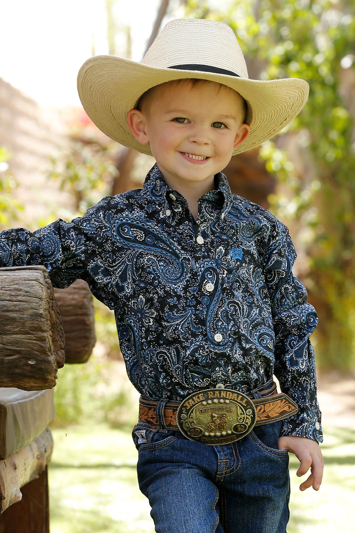 Cinch Infant / Toddler Boys Long Sleeve Shirt- Navy & Black Paisley