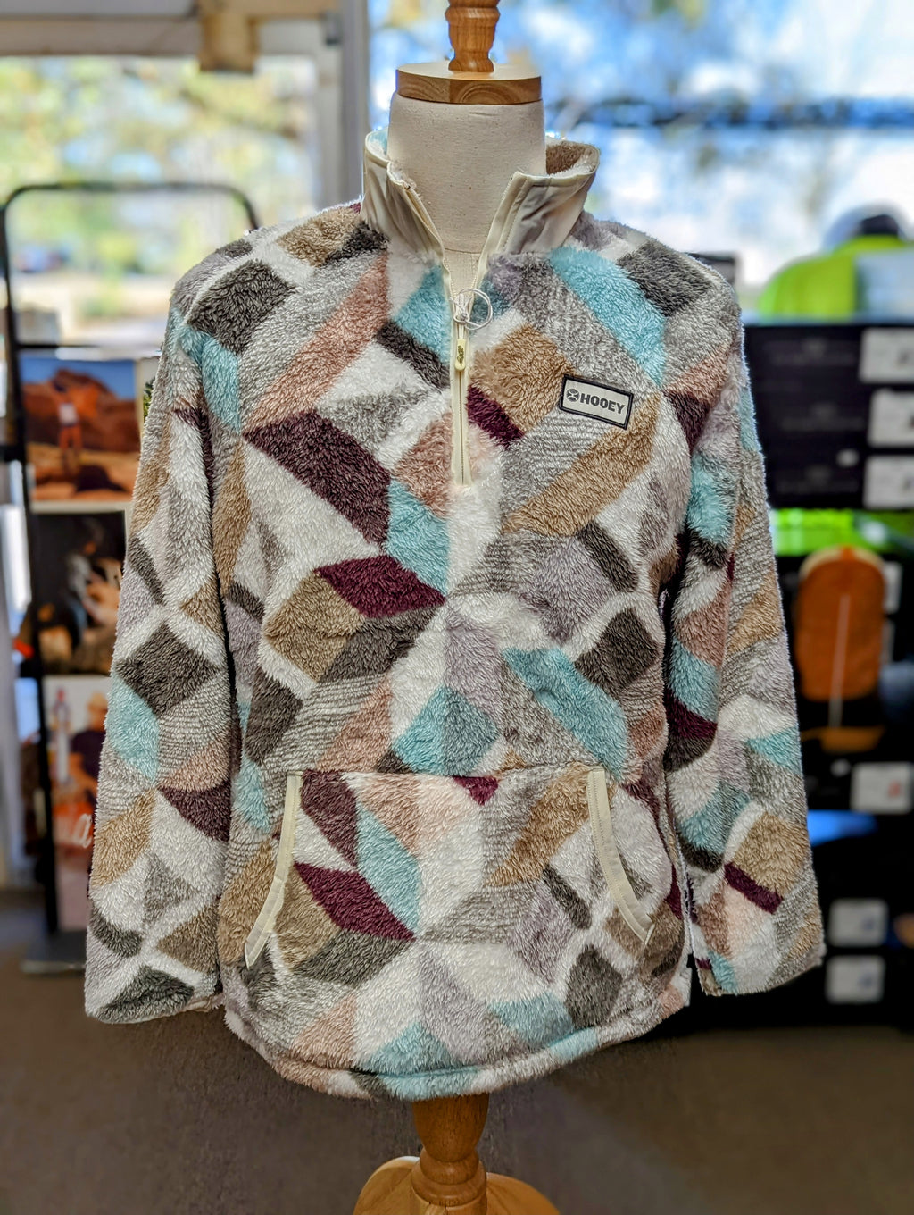 Hooey Women's Cream Print 1/4 Zip Fleece Pullover - Nate's Western Wear