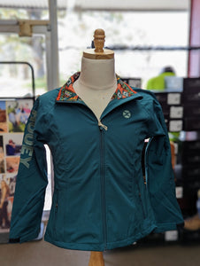 Hooey Ladies Soft Shell Jacket - Teal With Multi Color Lining - Nate's Western Wear