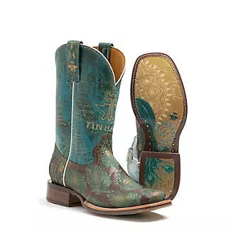 Women's Tin Haul Feather Plume Boot with Peacock Sole - Nate's Western Wear