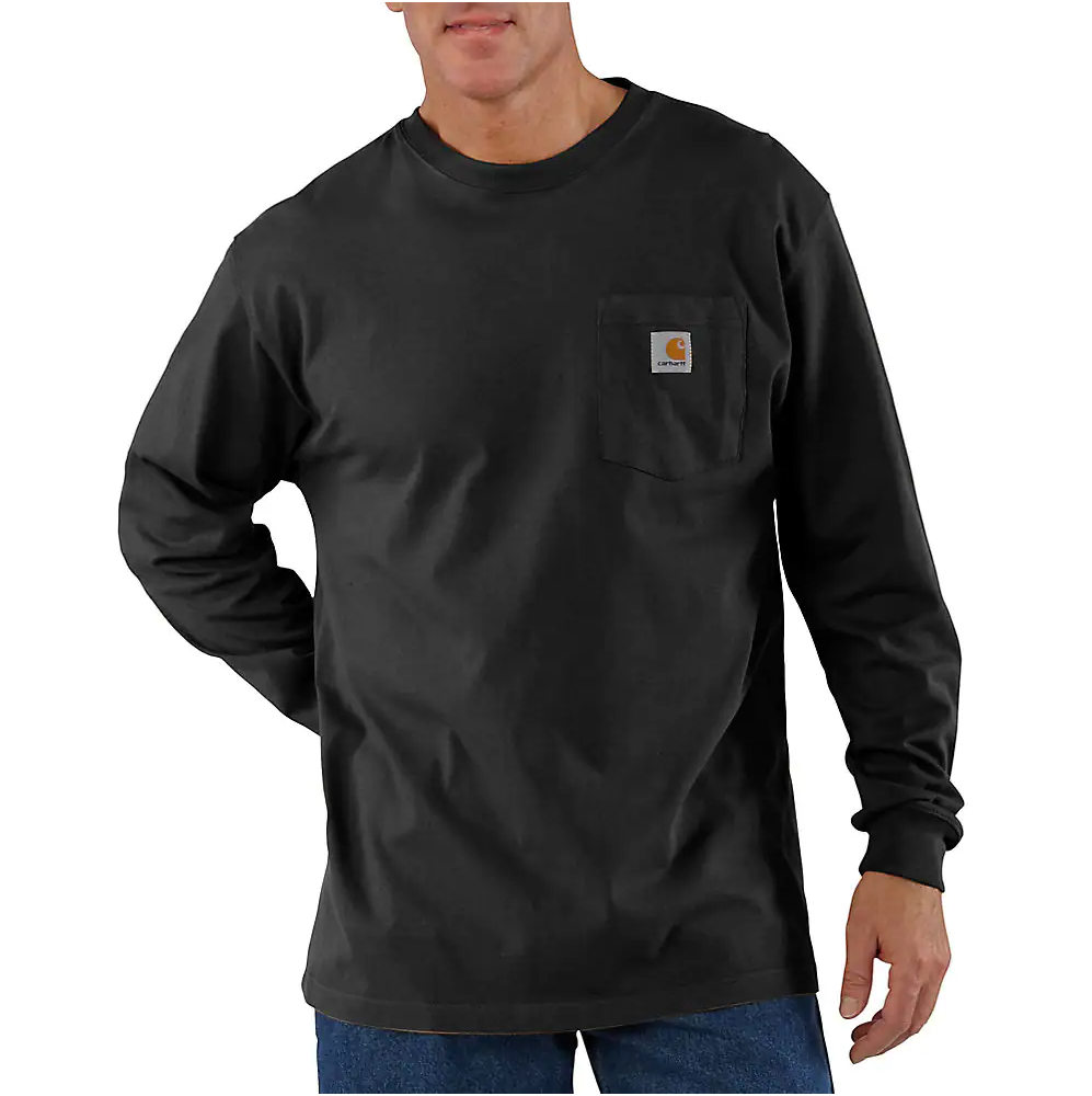 Carhartt Men's Long-Sleeve Graphic Logo T-Shirt, Navy, 4XL