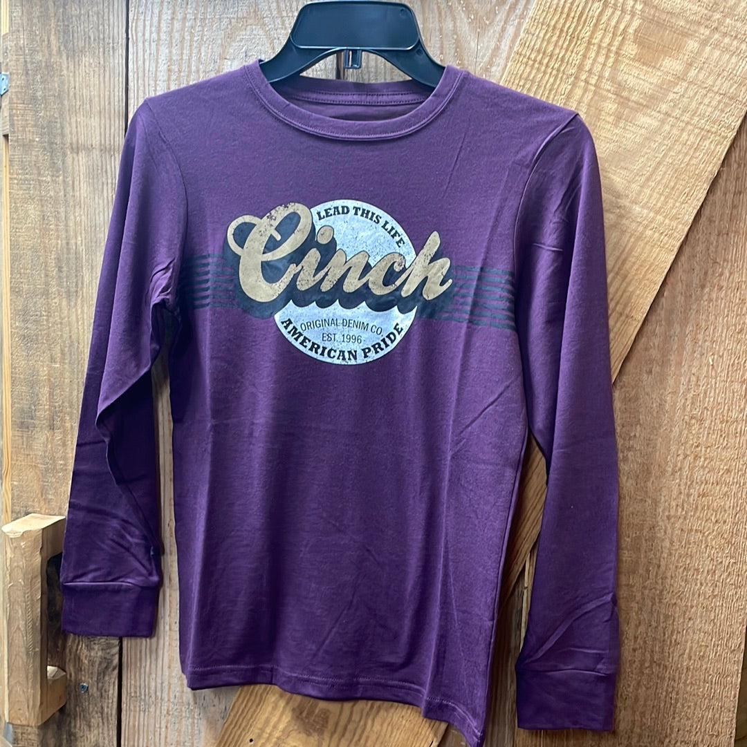 CINCH BOYS L/S TEE - PURPLE - Nate's Western Wear