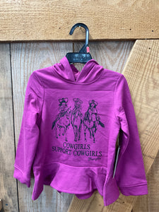 Wrangler Girl’s Pink “Cowgirls Support Cowgirls Pull Over - Nate's Western Wear